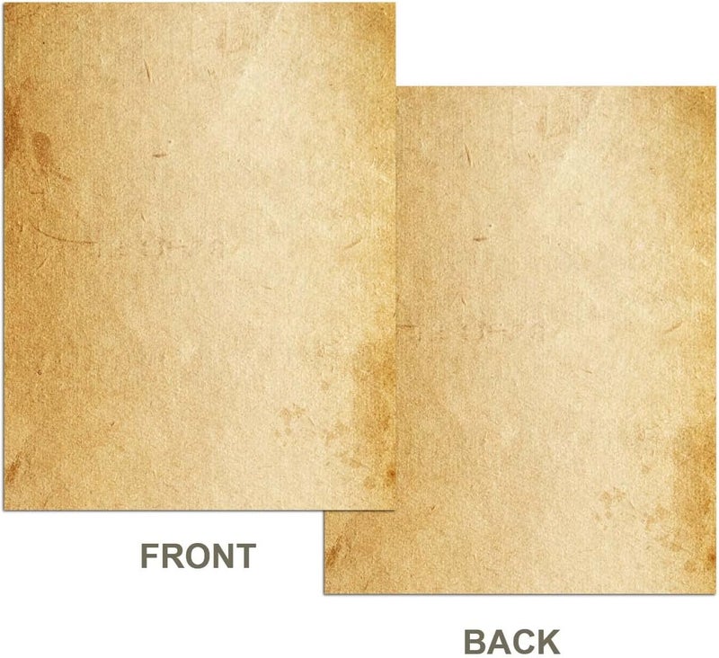 Tiankool Loose Leaf Paper, Stationery Writing Paper, Vintage Antique Letterhead Paper 8.5" x 11",200 Sheets, A4 Unpunched Refills Paper for Ring Binder/Discbound, Decorative Printer Paper - Image 3